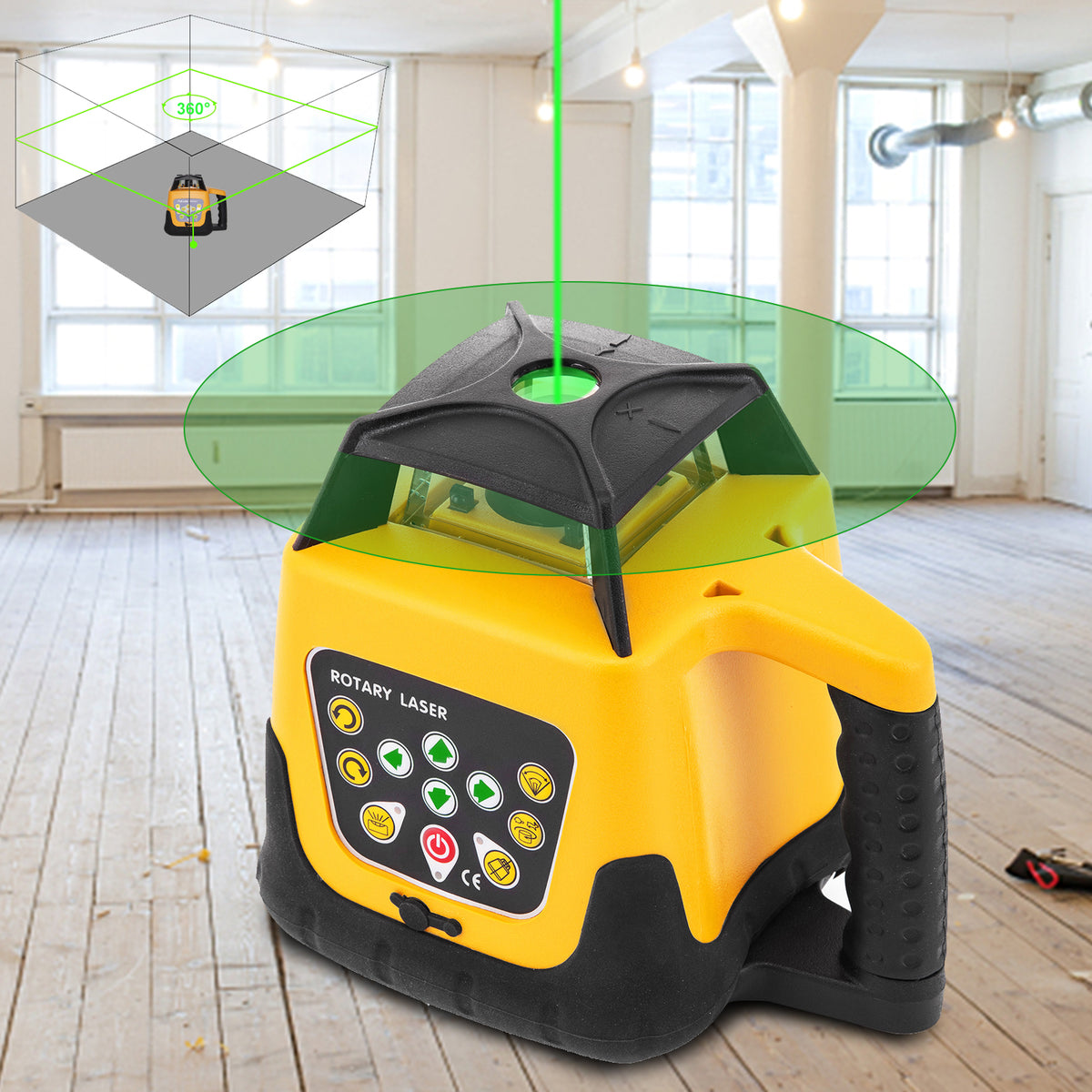 Niveau Laser Rotatif Professionnel 500 m Auto-Nivelant avec Télécommande